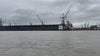 FINESTBOY Video von der Elbe in Hamburg — Dock 11 Werft mit Hafenkränen und Möwen, urbaner Hintergrund für den Slogan: ENTWICKELT FÜR HUNDE.